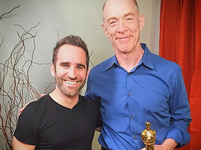 Ben on set with J.K. Simmons